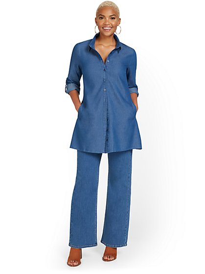 Madison Chambray Tunic Shirt - 7th Avenue - New York & Company