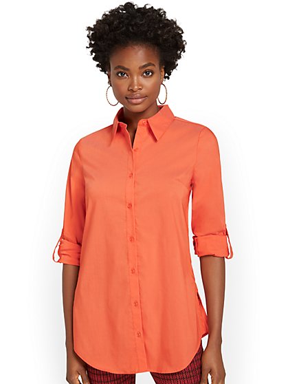 Madison Poplin Tunic Shirt - New York & Company