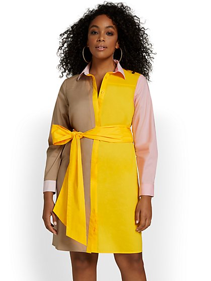 Madison Shirtdress - Colorblock - New York & Company