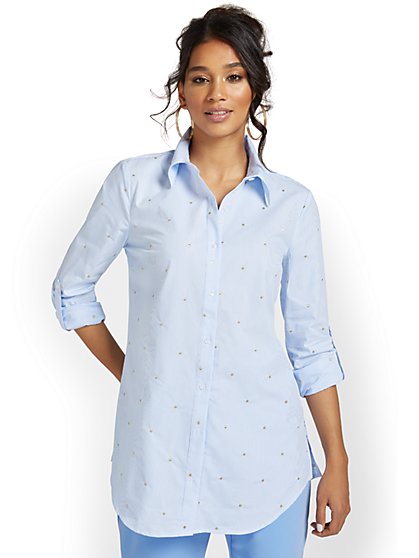 Madison Tunic Shirt - Dot-Print - New York & Company