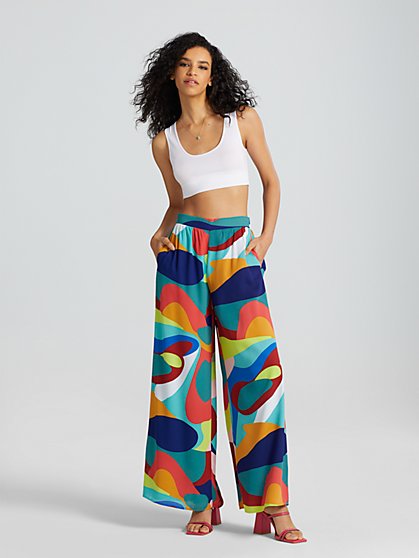 Maylea Abstract-Print Wide-Leg Pant - Gabrielle Union Collection - New York & Company