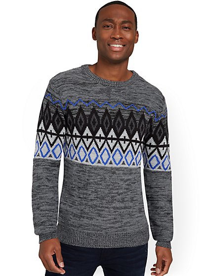 Men's Fair Isle Crewneck Sweater - New York & Company