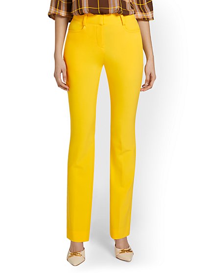 yellow straight pants