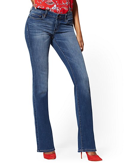 mid rise boot cut womens jeans