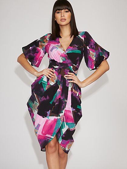 Ny C Multicolor Wrap Midi Dress Gabrielle Union Collection