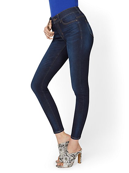 Mya Curvy High-Waisted Super-Skinny Jeans - Dark Wash - New York & Company