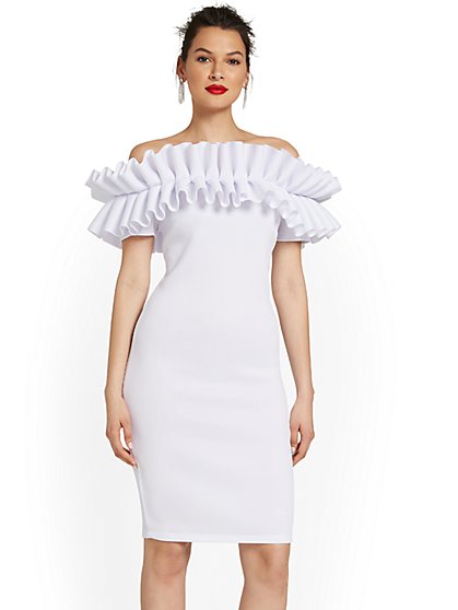 Off-The-Shoulder Ruffle Dress - New York & Company