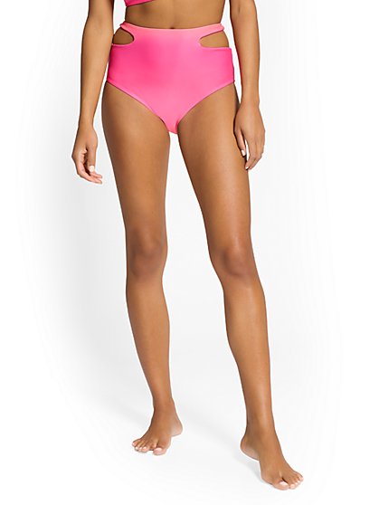 Ombre High-Waisted Cut-Out Bikini Bottom - NY&C Swimwear - New York & Company