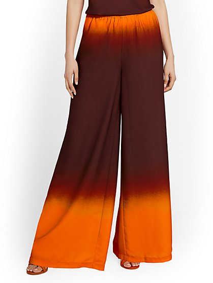 Ombre High-Waisted Palazzo Pant - New York & Company