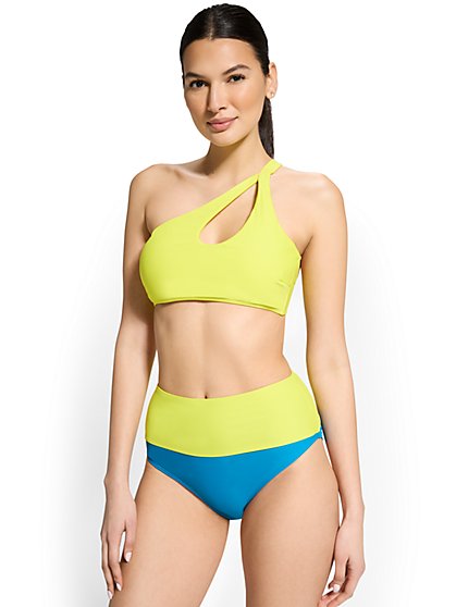 One-Shoulder Cut-Out Bikini Top - NY&C Swimwear - New York & Company