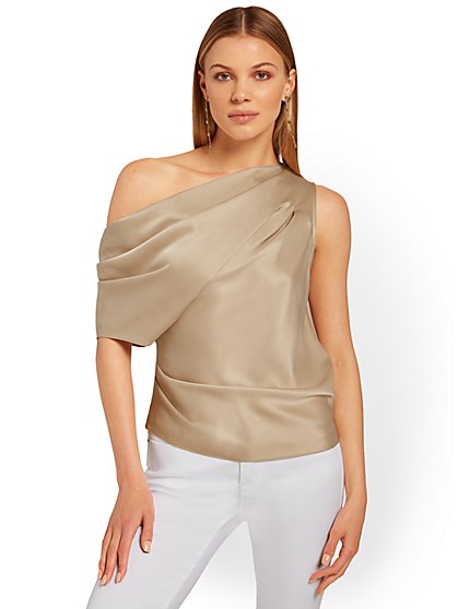 One-Shoulder Draped Top - Do+Be - New York & Company