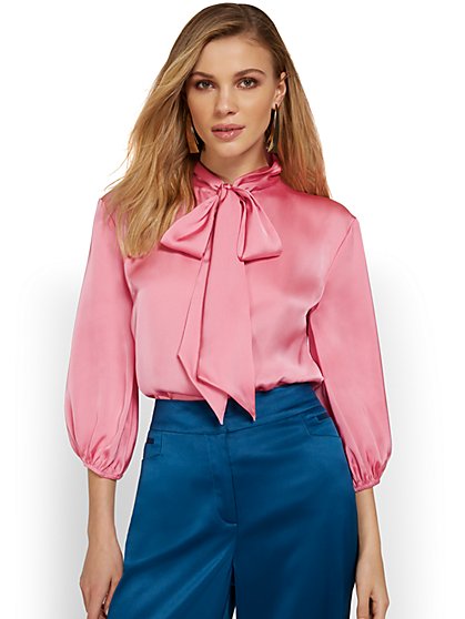 Open-Back Bow-Neck Blouse - New York & Company
