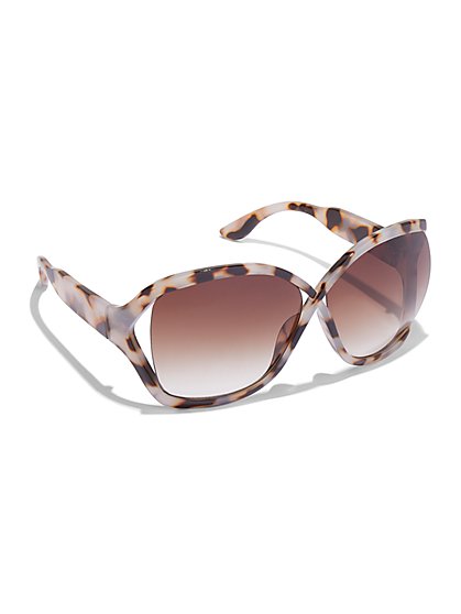 Oversized Light Tortoise Sunglasses - New York & Company