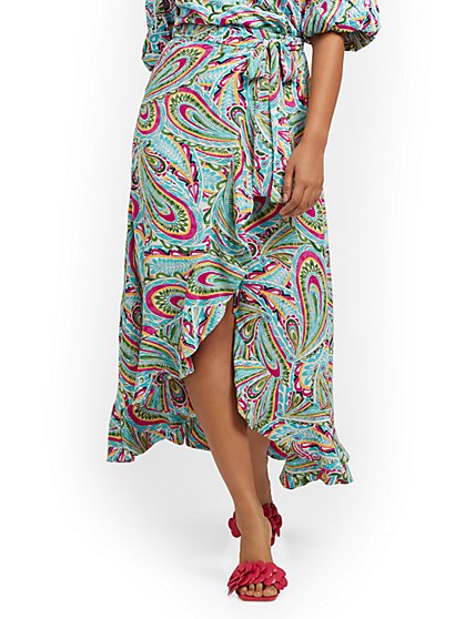 Paisley Maxi Wrap Skirt - New York & Company