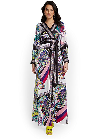 Paisley Wrap Maxi Dress - New York & Company