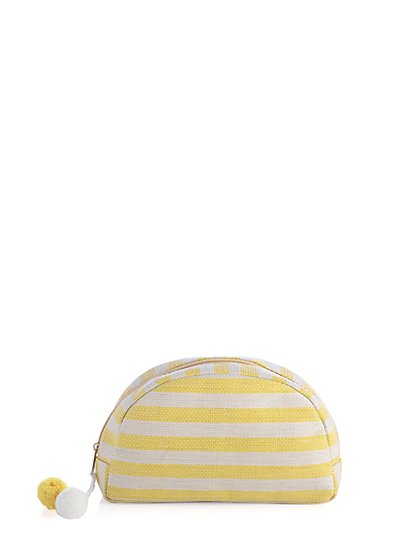 Paper-Straw Striped Pouch - Shiraleah - New York & Company