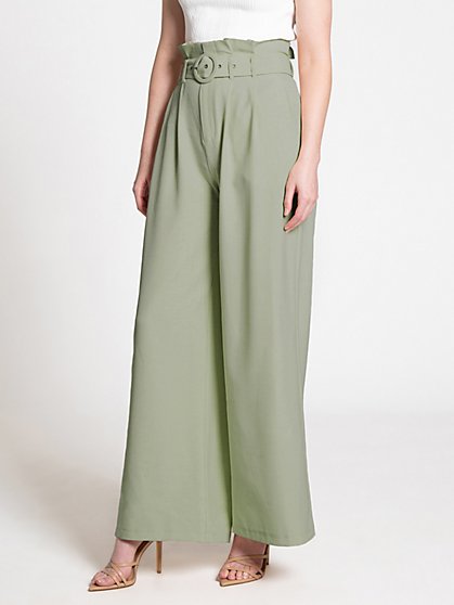 Paperbag-Waist Belted Wide-Leg Pant - Flying Tomato - New York & Company