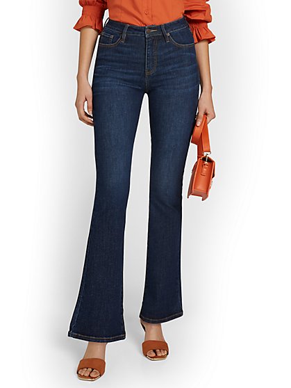Perfect Fit Ultra High-Waisted Bootcut Jeans - Dark Blue Wash - New York & Company