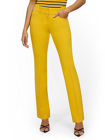 yellow bootcut pants