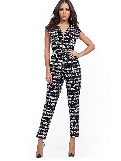 graffiti print jumpsuit