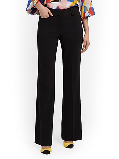 Petite High-Waisted Curvy-Fit Wide-Leg Pant - Premium Stretch - New York & Company