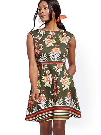 petite fit and flare cocktail dresses