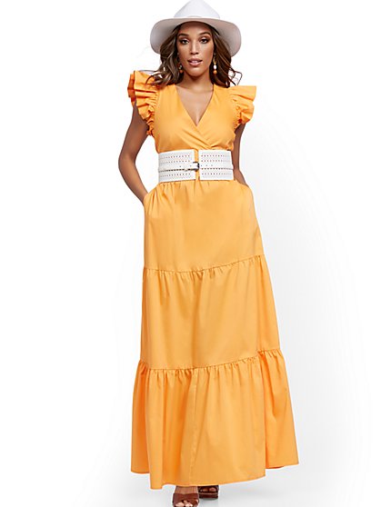 petite orange dress