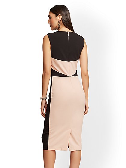 Women S Pee Clothing Fashion Ny C Pee Pink Black Colorblock Sheath Dress New York