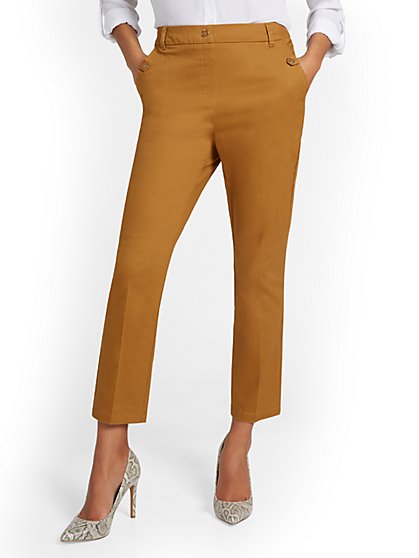 Petite Straight-Leg Button-Waist Ankle Pant - NY&Chic Collection - New York & Company