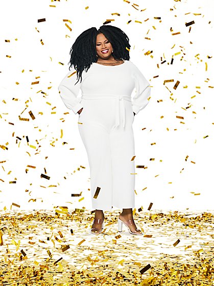 womens petite white jumpsuit