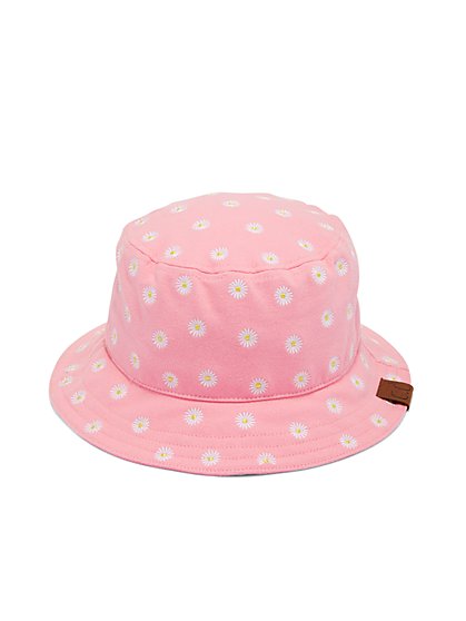 Pink Daisy-Print Bucket Hat - Cheveux - New York & Company