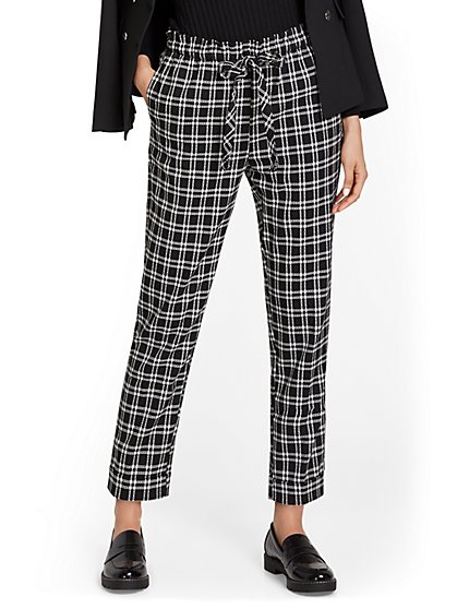 Plaid Belted Ankle Pant - New York & Company