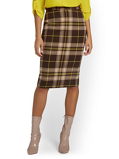 Plaid Pencil Skirt - New York & Company