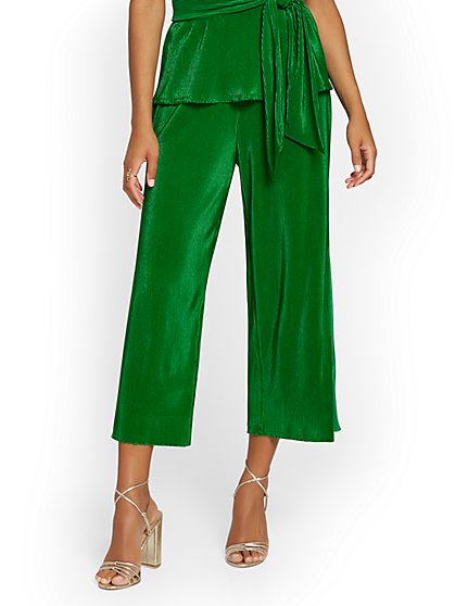 Pleated Knit Wide-Leg Pant - New York & Company