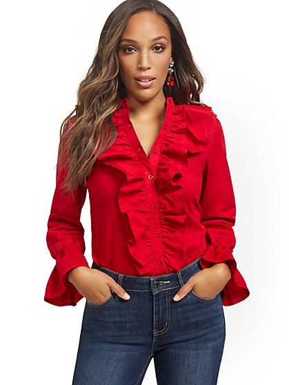 red dress blouses