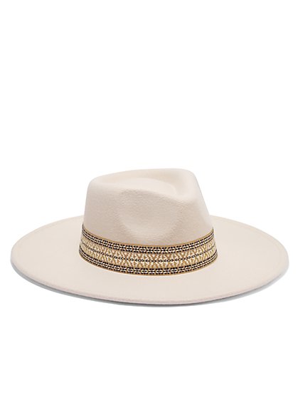 Printed-Band Panama Hat - Fame Accessories - New York & Company