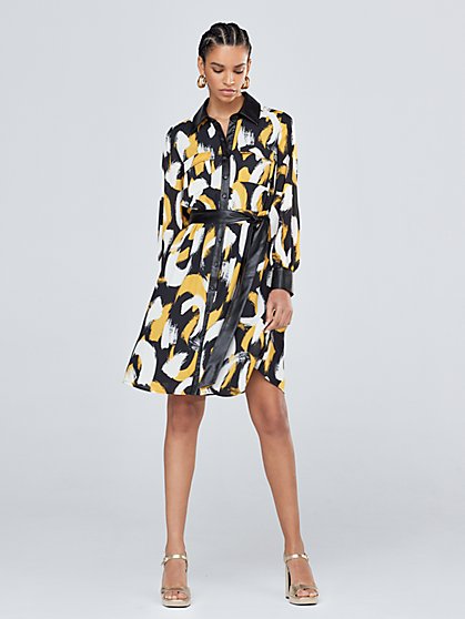 Printed Button-Down Shirtdress - Gabrielle Union Collection - New York & Company