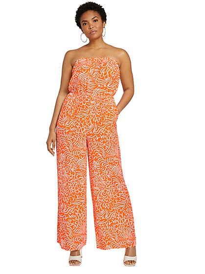 Printed Strapless Jumpsuit - New York & Company