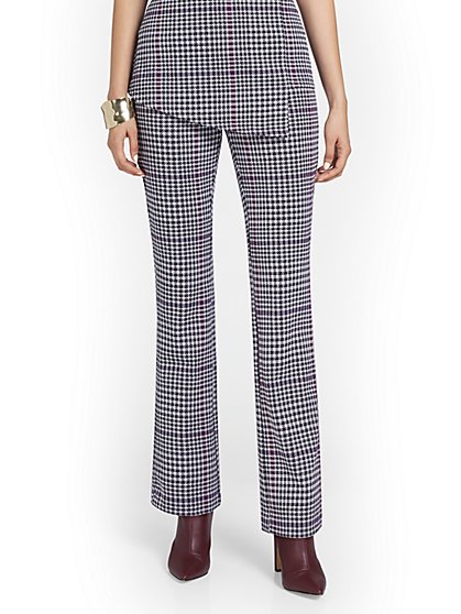 Pull-On Houndstooth Bootcut Ponte Pant - Superflex - New York & Company