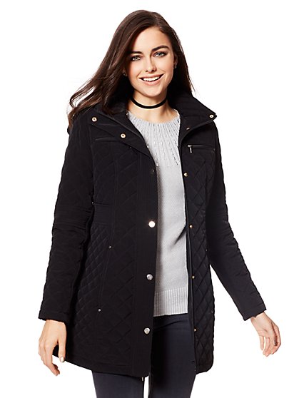 Quilted Hooded Jacket - New York & Company