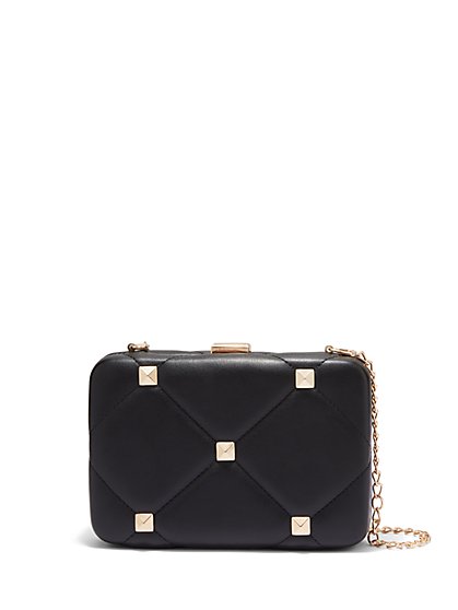 Quilted Stud-Embellished Clutch - Joseph D'Arezzo - New York & Company