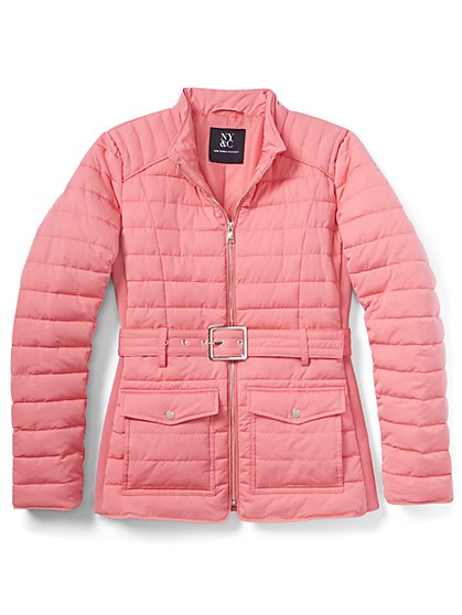 REPREVE® Belted Quilted Coat - New York & Company