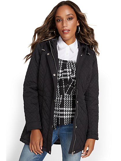 REPREVE® Long Quilted Coat - New York & Company