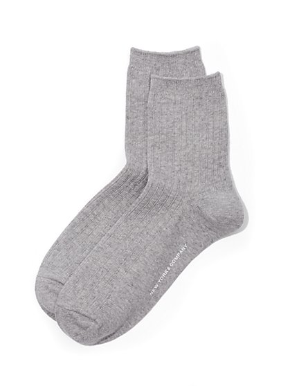 Ribbed-Knit Short Crewneck Sock - New York & Company