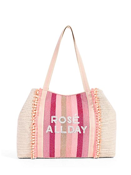 Rose All Day Canvas Tote Bag - America & Beyond - New York & Company