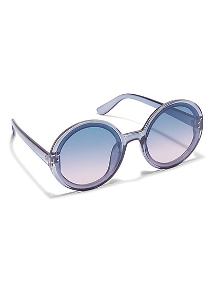 Round Grey Sunglasses - New York & Company
