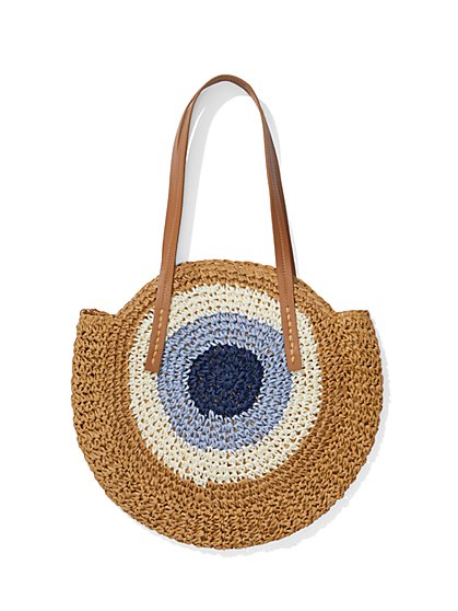 Round Woven Shoulder Bag - New York & Company