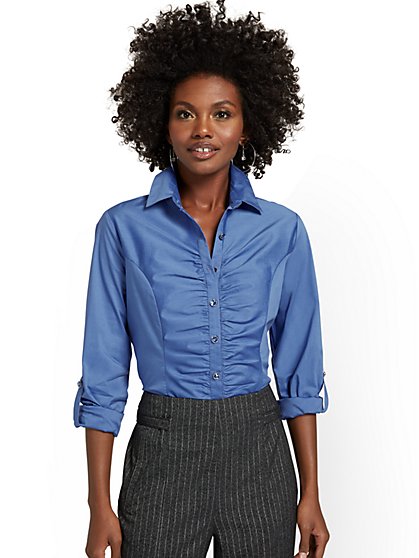 Ruched-Front Madison Shirt - New York & Company