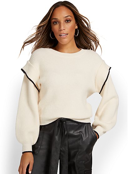 Ruffle-Shoulder Sweater - Lumiere - New York & Company