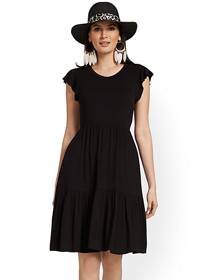 Ruffle-Sleeve Tiered Mini Dress - New York & Company